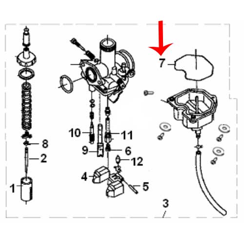 Empacadura del deposito de carburador (RKG150 / TX200)