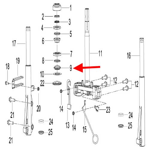Guia inferior de rodamiento (K-BLADE125)