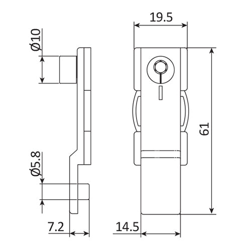 Conector final con bulon de cierre para sistema SECUREASY PLUS. Zinc plateado.