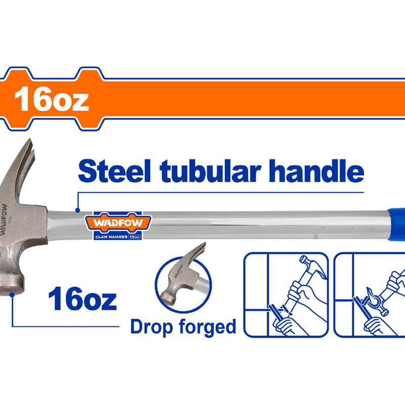 Martillo de Orejas Forjado. 16oz/450g. Tratamiento térmico. Acero al carbono