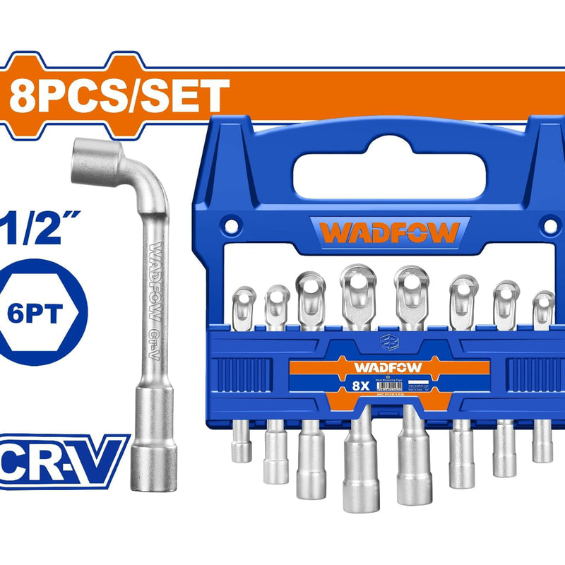 Llaves en L para sockets 1/2" de 6 piezas. Cr-V. Acero Industrial. Tratamiento térmico. (Juego)