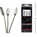 iFocus, cable de carga y sincronización 3 en 1 de 1,2 M, plateado, bandeja cbx +
