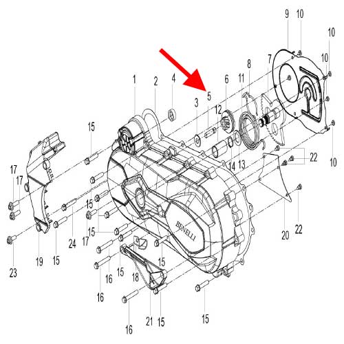 Eje de engranaje de patada (K-BLADE125)