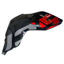 Covertor delantero derecho del tanque de combustible negro con calcomanias (TNT135)