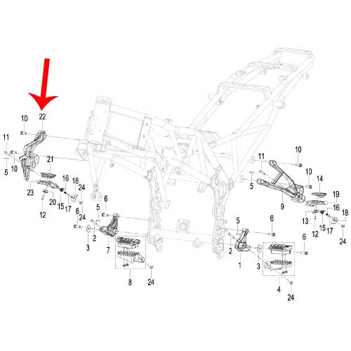 Anclaje de posapie trasero derecho (TRK502X)