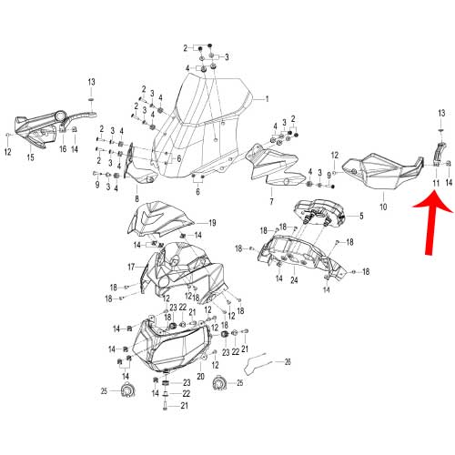Conector de handguard izquierdo (TRK502X)