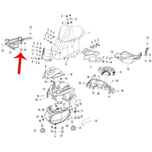 Conector de handguard derecho (TRK502X)