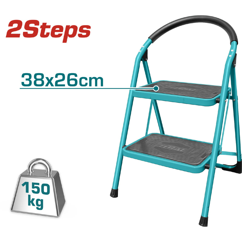 Escalera de 2 peldaños metálica TOTAL TOOLS