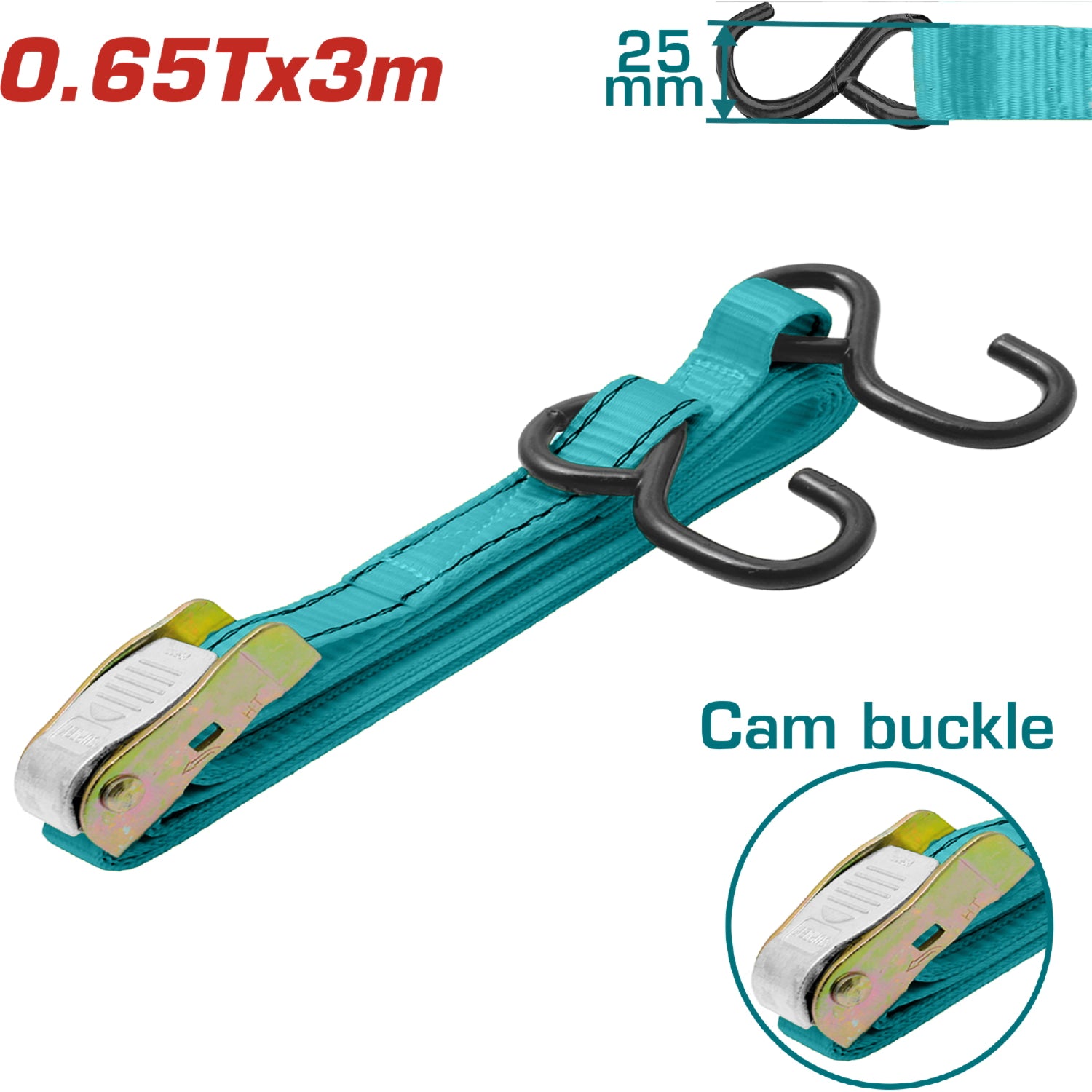 Sujetador tipo hebilla 3m x 25mm. 0.8T
