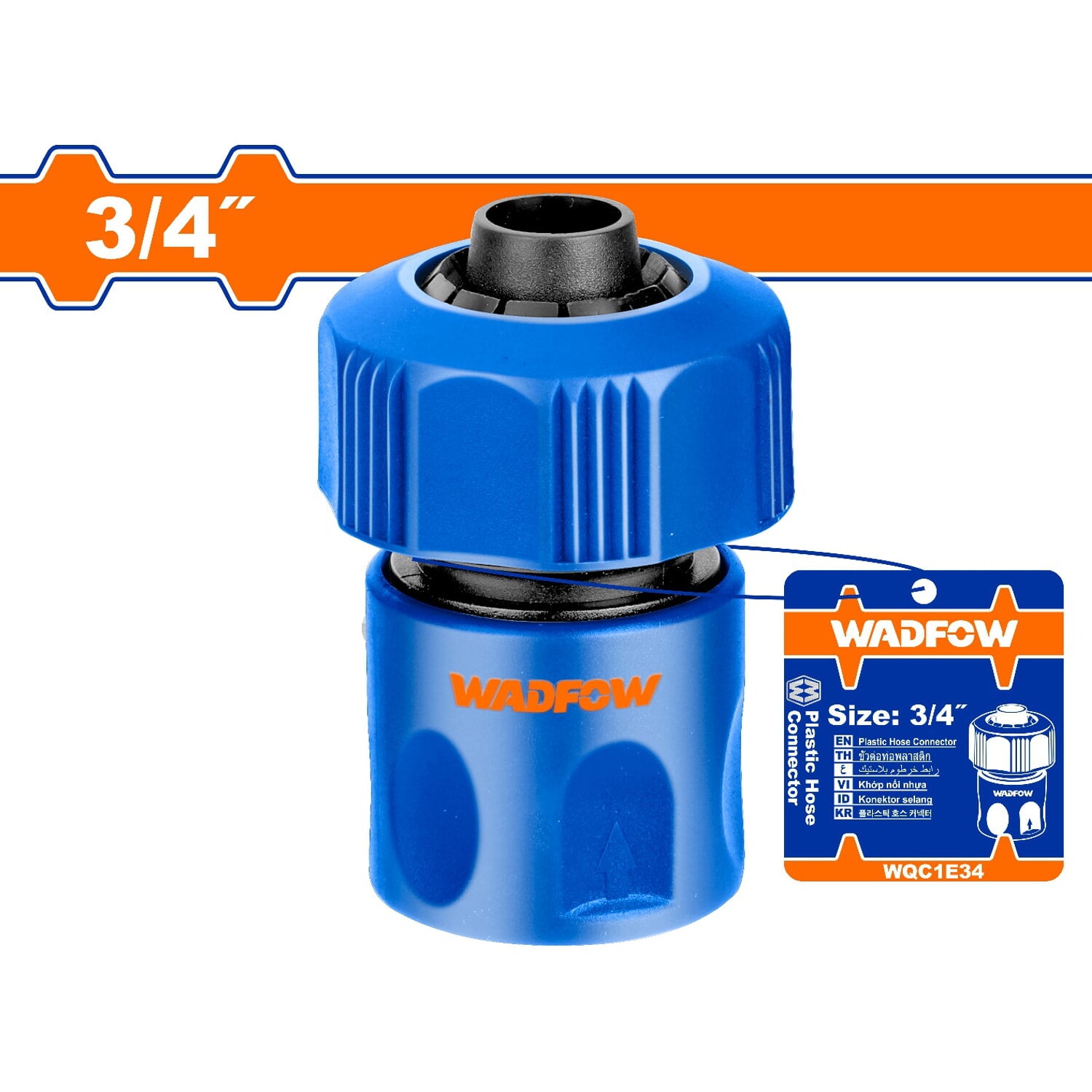 Conector rápido para manguera con adaptador de 3/4"