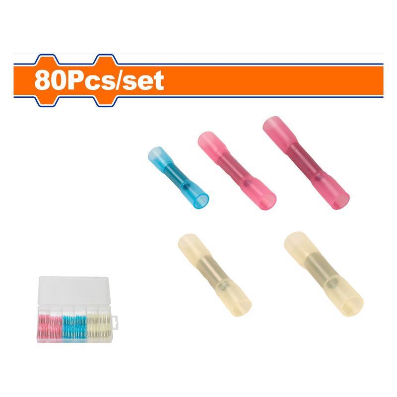 Conectores termoencojibles Termorretráctiles en forma de tubo. Colores surtidos. Set de 80 piezas. Fundas. cable electrico