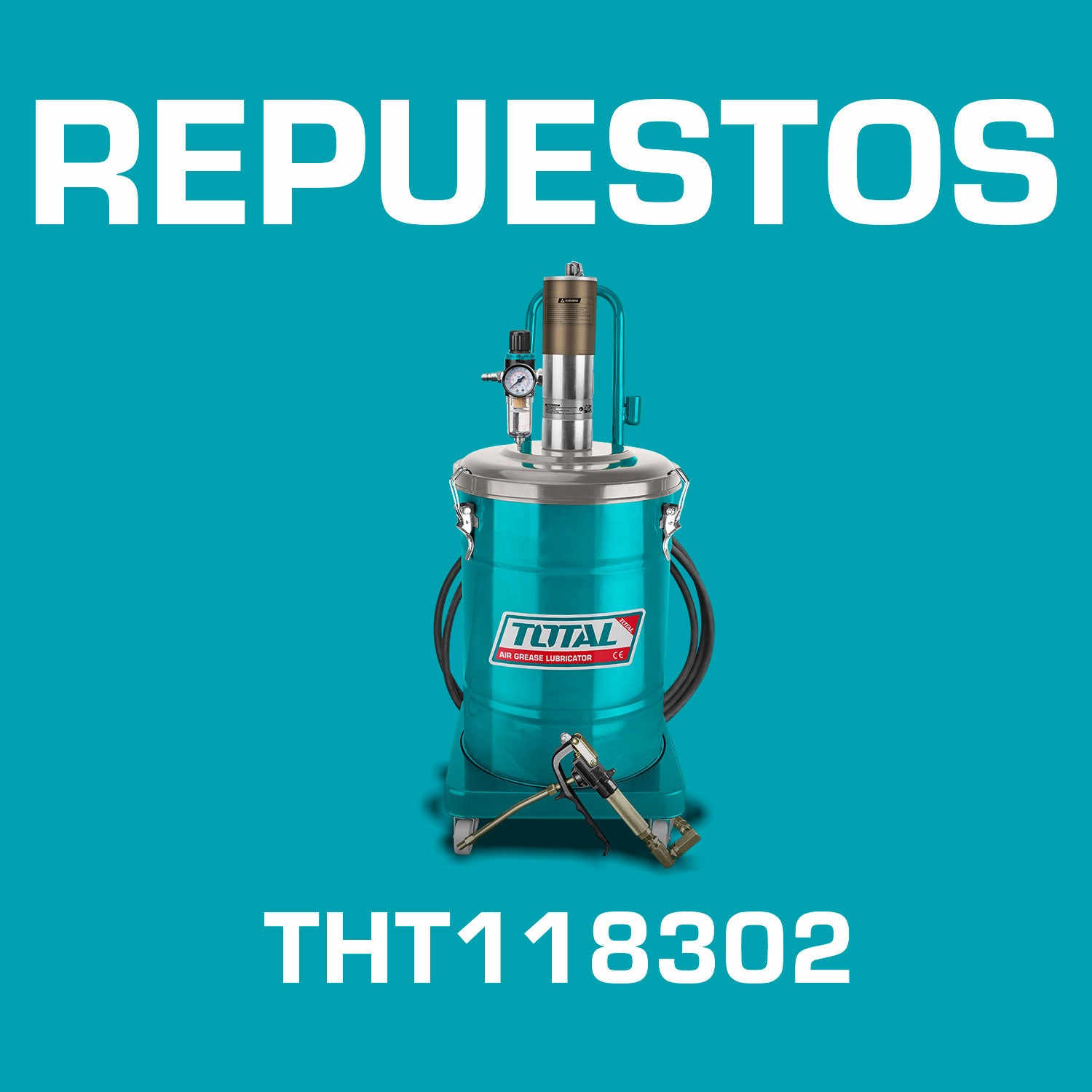 Repuestos Engrasador lubricador de grasa neumatico de 30L. Codigo THT118302