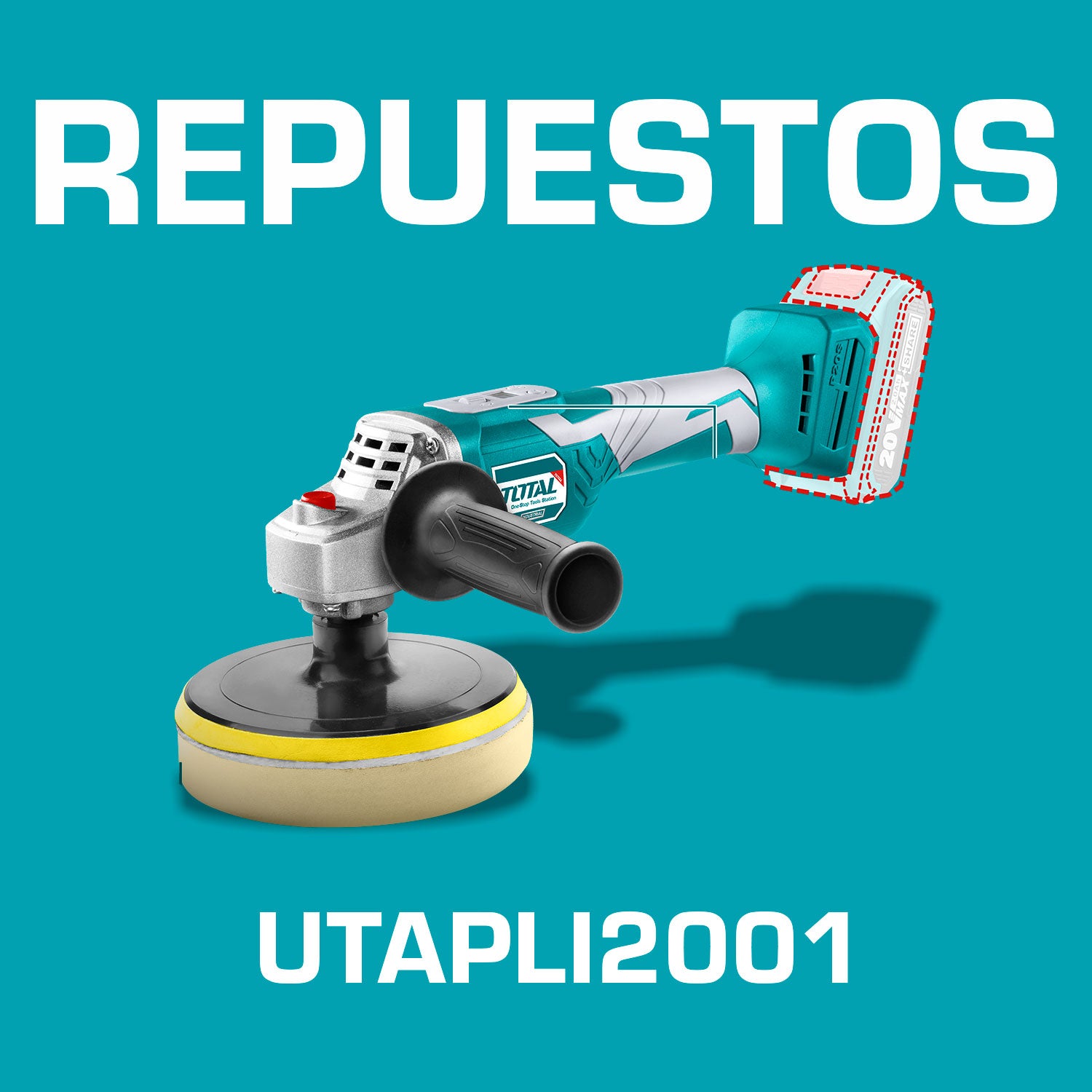 Repuestos Pulidora de Felpa de Bateria Lithium-Ion de 6"(150mm). Rosca TipoM14. Codigo UTAPLI2001