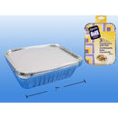 Recipiente de aluminio de 3 piezas y 2 lb con tapas, 7-1 / 4x5-3 / 8x2 "