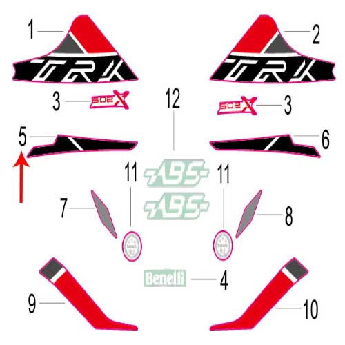 Calcomania placa decorativa frontal derecha (TRK502X)