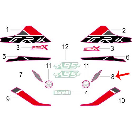 Calcomania placa decorativa frontal derecha (TRK502X)