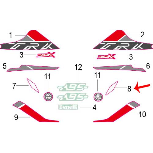 Calcomania placa decorativa frontal derecha (TRK502X)