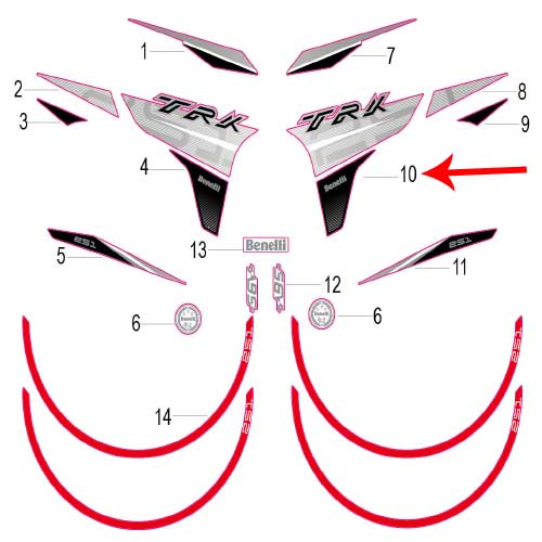 Calcomania covertor delantero izquierdo (TRK251)