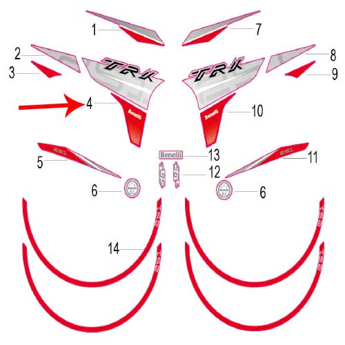 Calcomania covertor delantero derecho (TRK251)