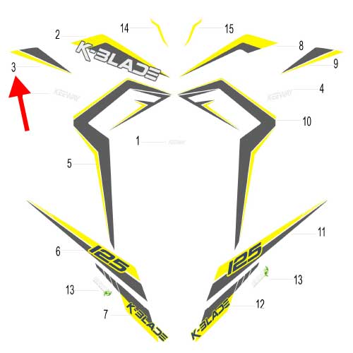 Calcomania II del panel derecho (K-BLADE125)