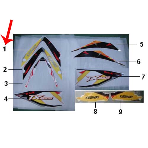 Calcomania I covertor lateral derecho (TX200)