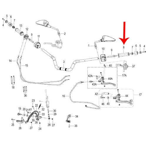 Empuñadura del embrague (302S / TRK502X / TNT600 / 752S)