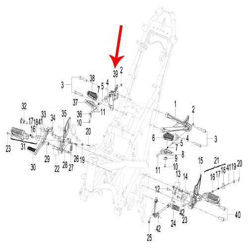 Placa de montaje de posapie trasero derecho (TNT25)