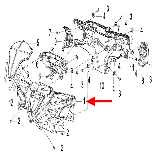 Covertor delantero del manubrio azul con calcomania (K-BLADE125)