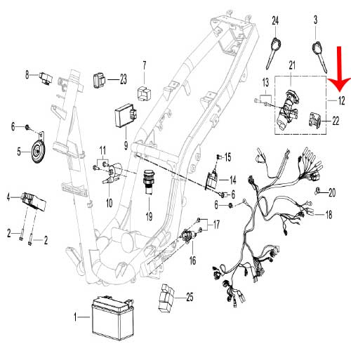 Juego de llave y cerreduras (K-BLADE125)