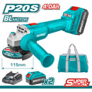 Flexible Inalámbrica. Motor sin escobillas. 20V. 4-1/2". 2 Baterías de 4.0Ah, cargador y bolso.