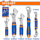 Llaves Ajustables Inglesas y Pico de Loro. Set de 5 piezas. Ancho de apertura variable.