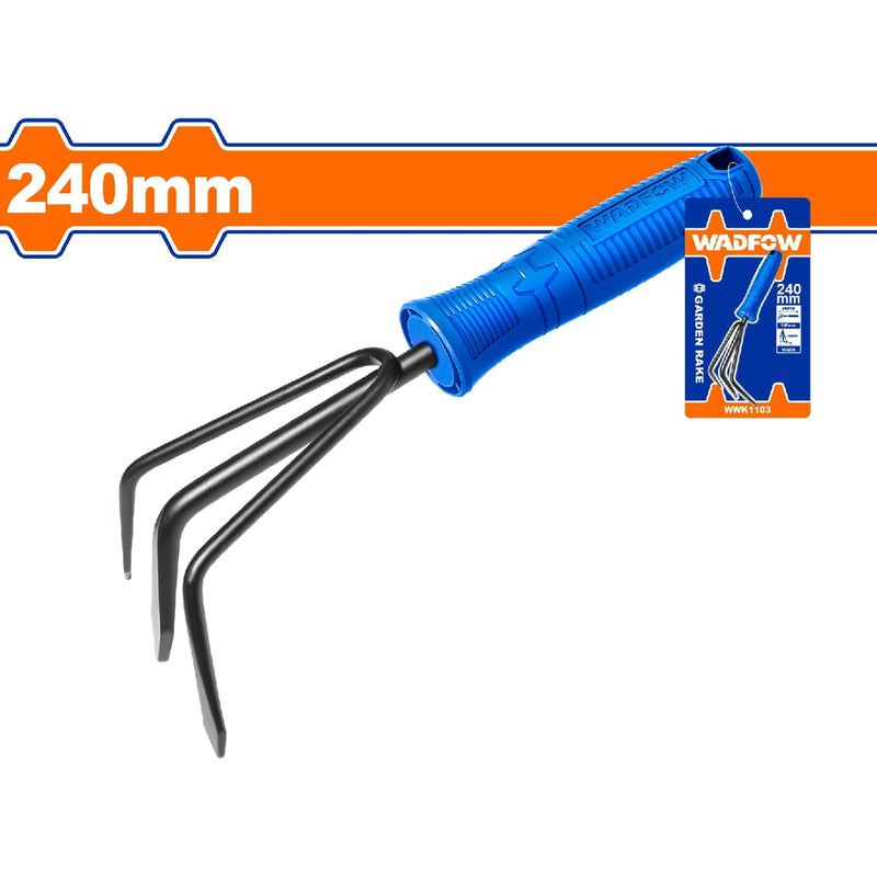 Rastrillo de Jardinería 240mm. Cuchilla con recubrimiento. Mango cómodo.