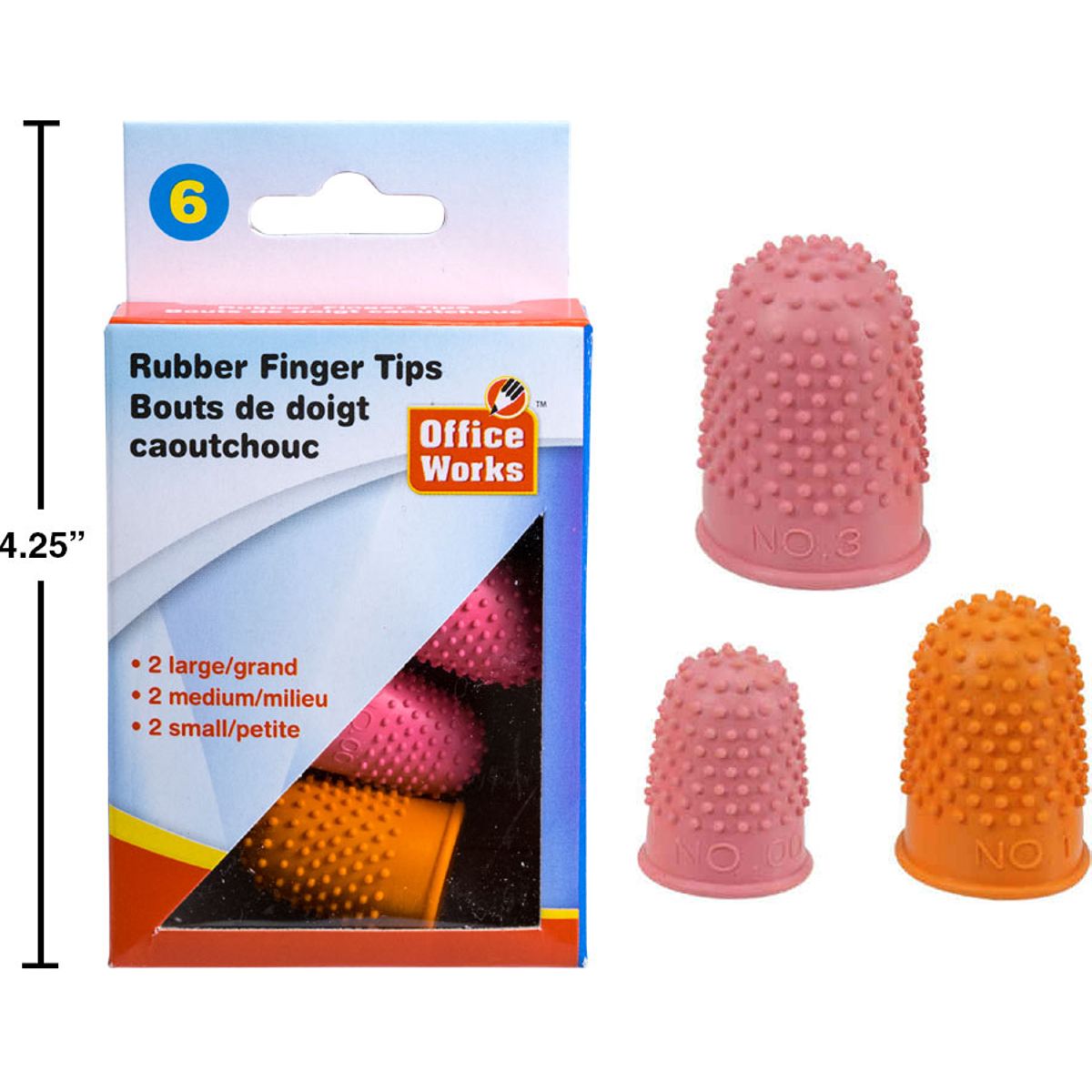 Puntas de goma para dedos de 6 piezas