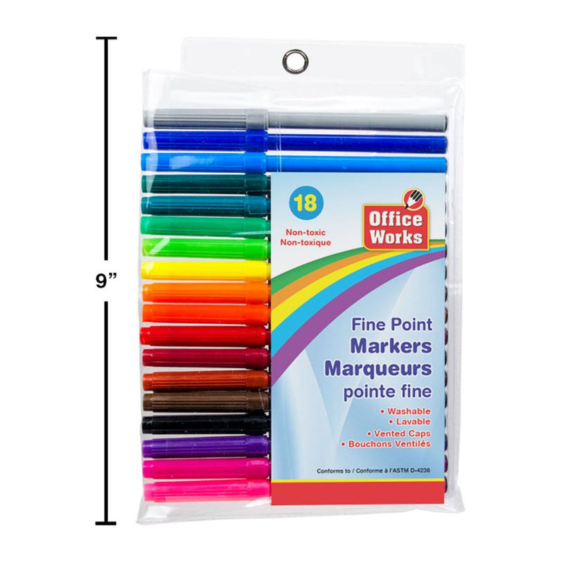 Marcadores de punta fina de 18 piezas vbh