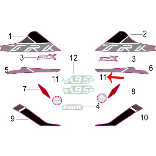 Calcomania Benelli (TRK502X / 752S)