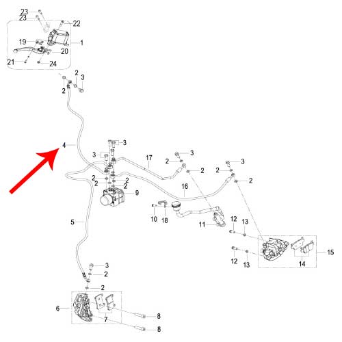 Manguera de freno delantero I (TRK251)