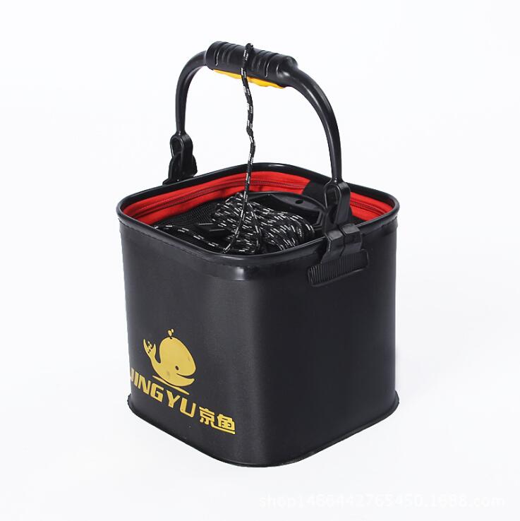 Balde plegable multifuncional para pesca