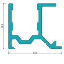 Riel Inferior de sobre poner. Sistema Plegable Europa. Color Silver