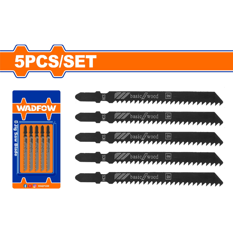 Hojas para sierra+C1032:C1035 caladora HCS Corte Limpio Madera. 74mm. (6 TPI) Set de 5 pzas. Dientes molidos y cónicos.