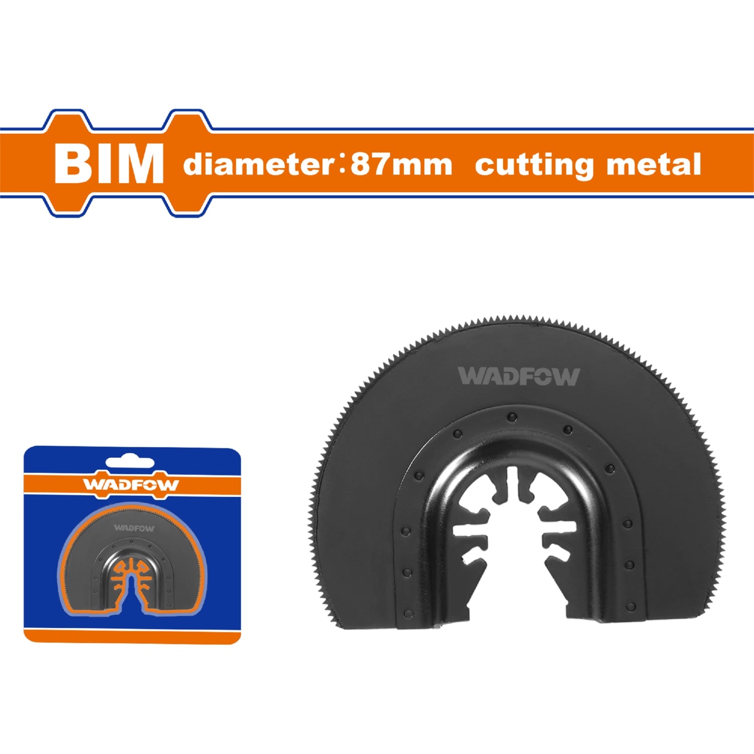 Cuchilla para sierra Oscilante Bi-Metal.Corta Metal. Díametro:87mm. Diseño Semi-circulo. Sierra oscilatoria