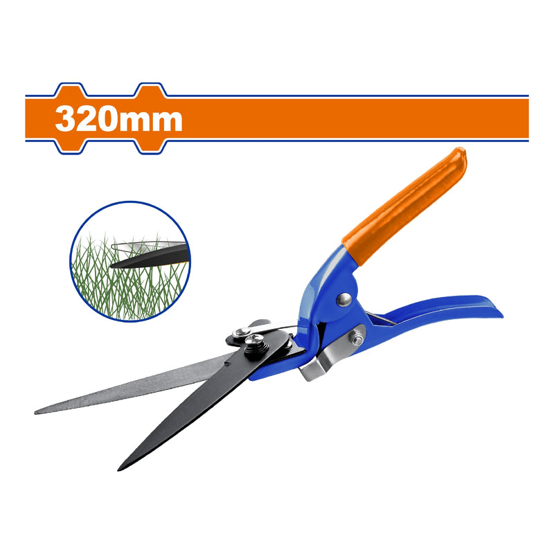 Tijera para Podar Hierba 13-1/4" Hoja:7" Tratamiento Térmico. Mango acero. Ideal para césped.