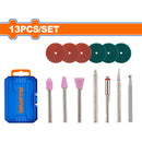 Mini mototool accesorios para 13 piezas (piezas de broca, piedra de amolar, ruedas y mandril)
