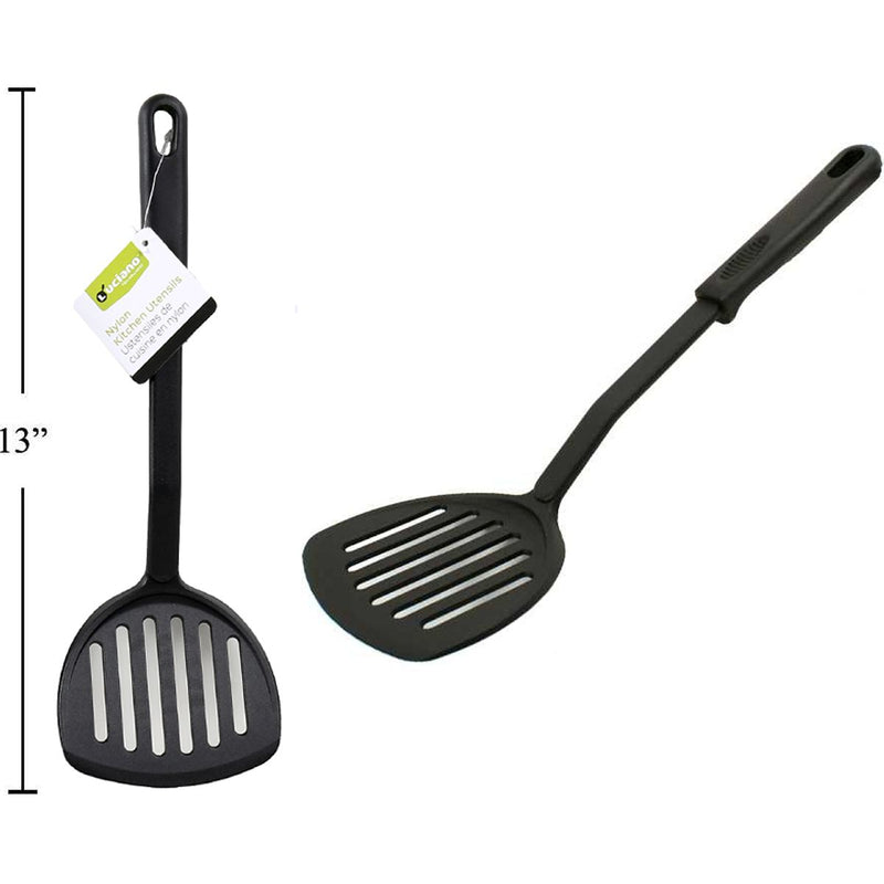 Luciano Nylon Espatula grande volteador para cocinar, etiqueta