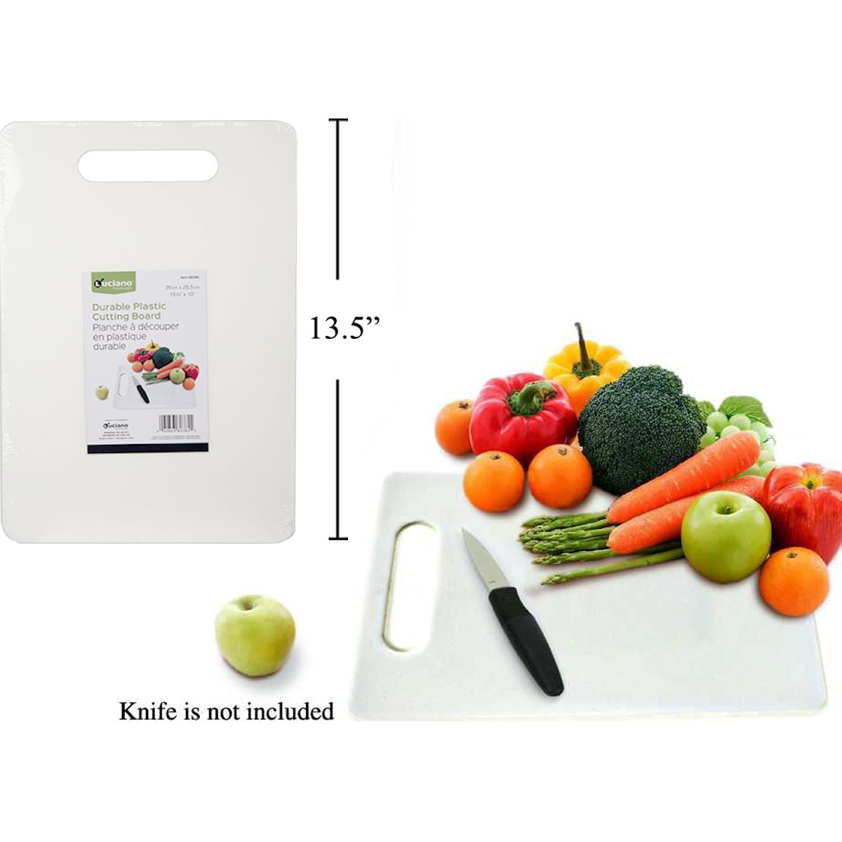 Tabla de picar cortar para cocina de PE Luciano, envoltura con inserto, 34.5x25x0.6cm (HZ)