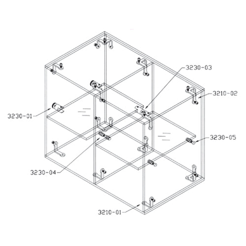 Conector de vitrinas de 2 vias.