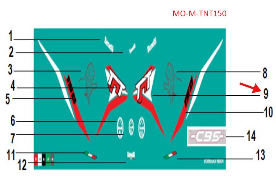 Calcomania TNT Izquierda 1 Negro (TNT150)