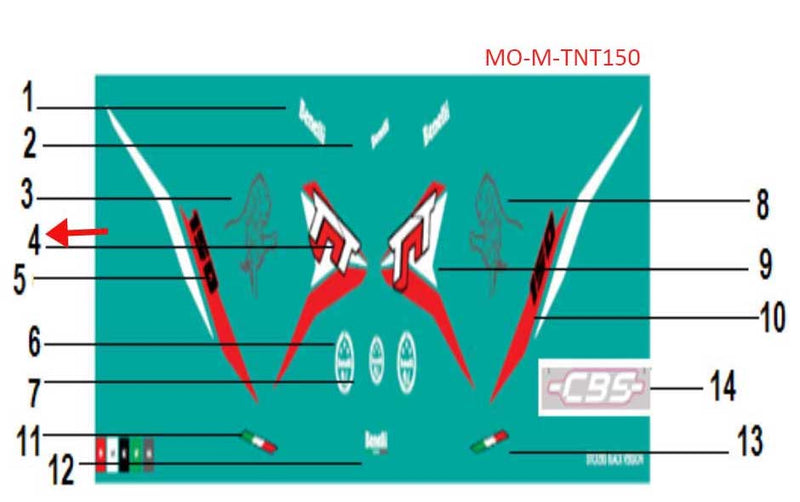 Calcomania TNT Derecha 1 Negra (TNT150)