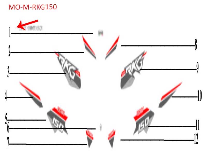 Calcomania Benelli blanca (RKG150)