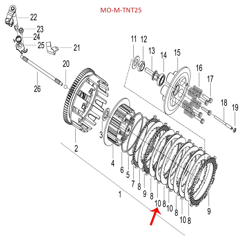 Disco de friccion 3.2mm (LEONCINO250 / TNT25 / TRK251)