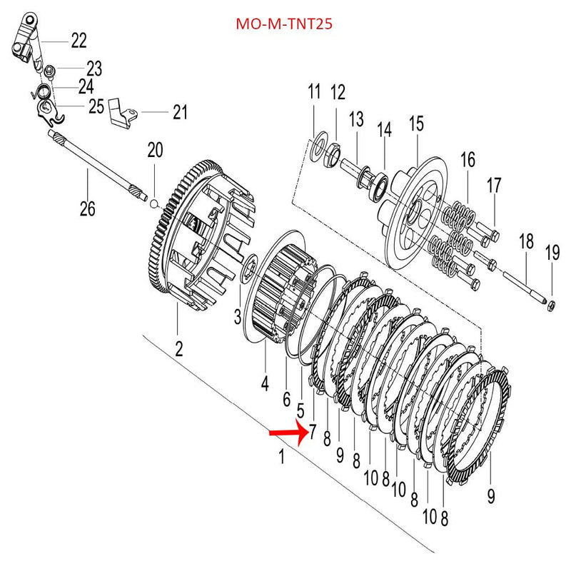 Disco de friccion 1 3.0mm (LEONCINO250 / TNT25 / TRK251)